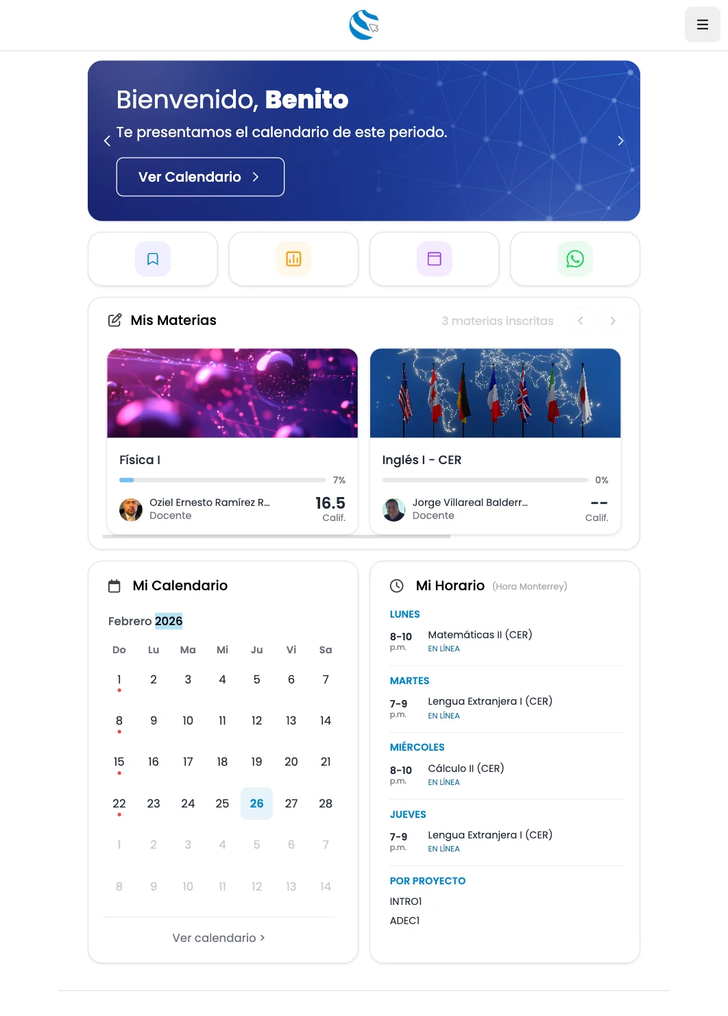 Plataforma en tablet